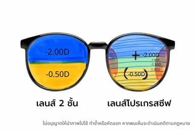 เลนส์โปรเกรสซีฟ กับ เลนส์ 2 ชั้น
