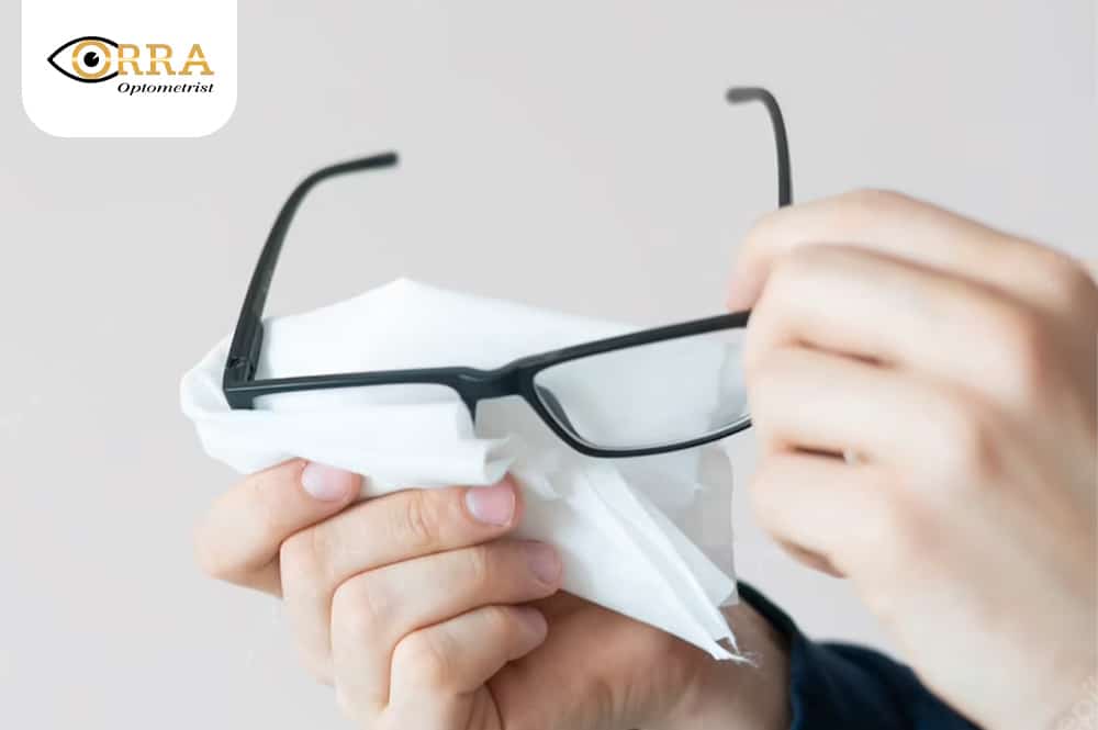 ผ้าไมโครไฟเบอร์ในการเช็ดแว่นเลนส์โปรเกรสซีฟ