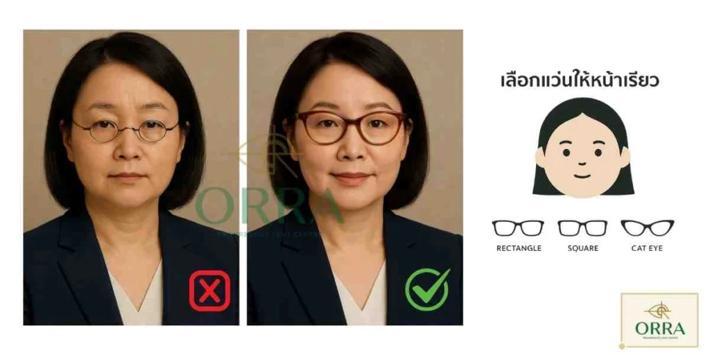 หน้ากลมใส่แว่น