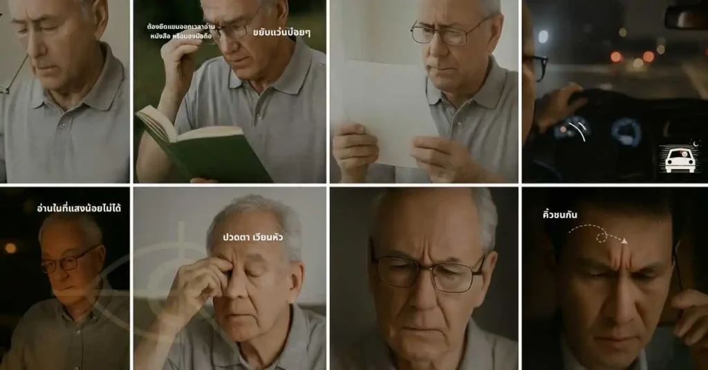 สายตาเปลี่ยน อาการ ขยับแว่นบ่อย